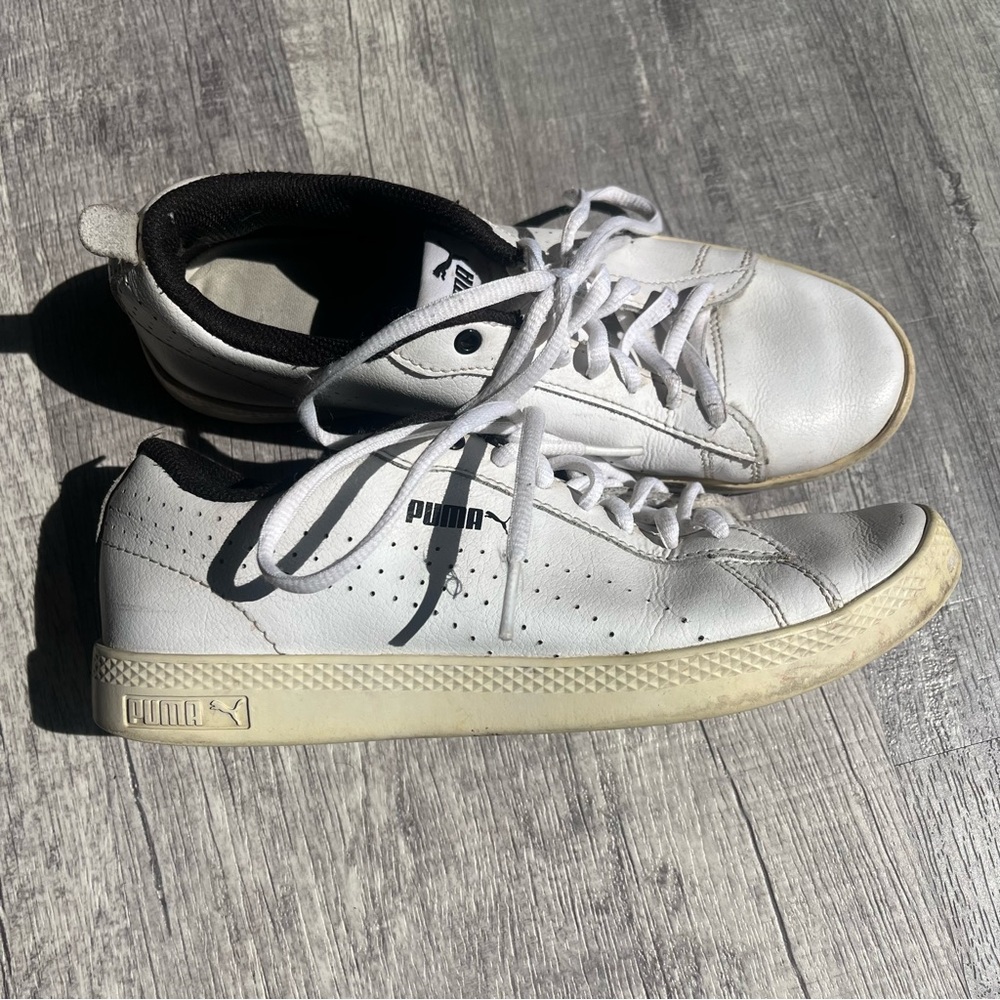 Puma Classic White and Black Sneakers